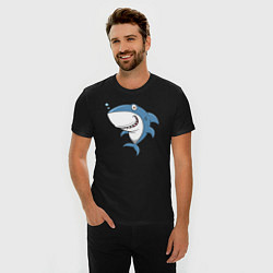 Футболка slim-fit Cute shark, цвет: черный — фото 2