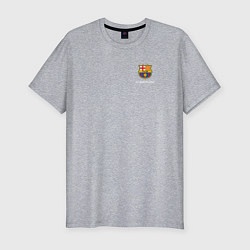 Мужская slim-футболка Футбольный клуб Барселона - с эмблемой