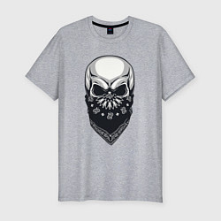 Футболка slim-fit Gangster skull, цвет: меланж