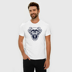 Футболка slim-fit Skull time, цвет: белый — фото 2