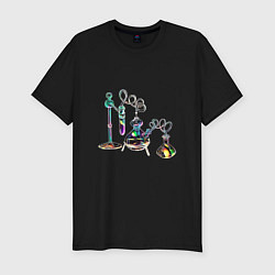 Футболка slim-fit Стеклянные колбочки, цвет: черный