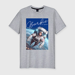 Футболка slim-fit Barbie in space - ai art, цвет: меланж