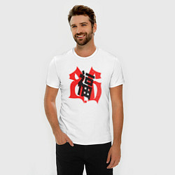 Футболка slim-fit Китайский иероглиф счастье, цвет: белый — фото 2