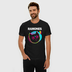 Футболка slim-fit Ramones rock star cat, цвет: черный — фото 2