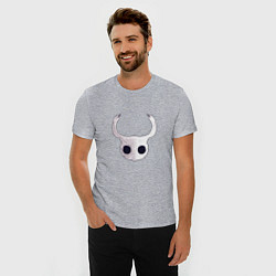 Футболка slim-fit Hollow Knight - жуткая маска, цвет: меланж — фото 2