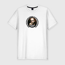 Футболка slim-fit Стэйтем с цитатой, цвет: белый