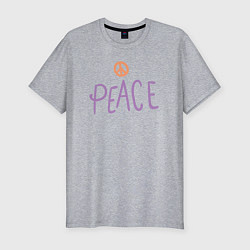 Футболка slim-fit My peace, цвет: меланж