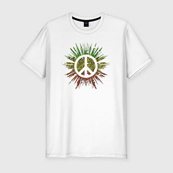 Футболка slim-fit Peace splash, цвет: белый