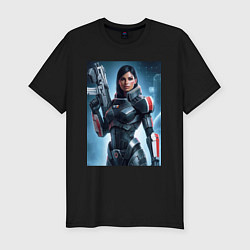 Футболка slim-fit Mass Effect -N7 armor, цвет: черный