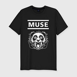 Мужская slim-футболка Muse rock panda