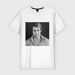 Футболка slim-fit Портрет Владимир Высоцкий, цвет: белый