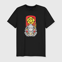 Футболка slim-fit Девушка ниндзя, цвет: черный