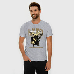 Футболка slim-fit Metallica на фоне тяжёлого рока от Пикачу, цвет: меланж — фото 2