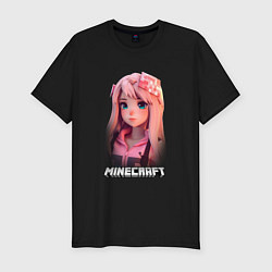 Футболка slim-fit Minecraft персонаж девушки, цвет: черный