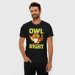 Футболка slim-fit Owl right - каламбур отлично, цвет: черный — фото 2