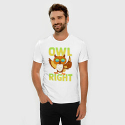 Футболка slim-fit Owl right - каламбур отлично, цвет: белый — фото 2