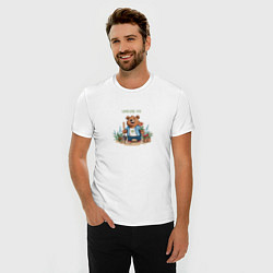 Футболка slim-fit Медведь дачник, цвет: белый — фото 2