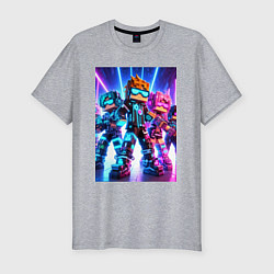 Футболка slim-fit Minecraft - characters ai art, цвет: меланж