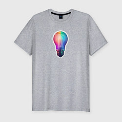 Футболка slim-fit Радужная электрическая лампочка, цвет: меланж