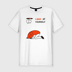 Футболка slim-fit Look at yourself, цвет: белый