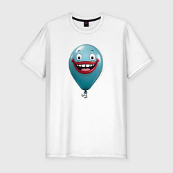 Футболка slim-fit Забавный воздушный шарик, цвет: белый