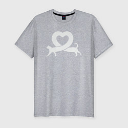 Футболка slim-fit Cats love, цвет: меланж