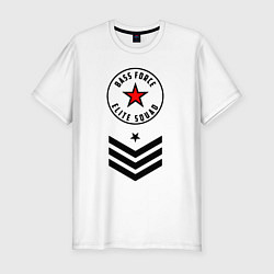 Футболка slim-fit Сила басов - элитный отряд, цвет: белый