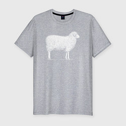 Футболка slim-fit Белая овечка, цвет: меланж