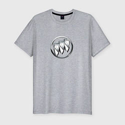 Мужская slim-футболка Buick logo металик