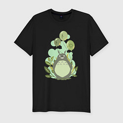 Футболка slim-fit Green Totoro, цвет: черный