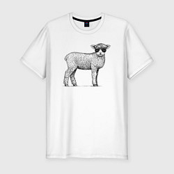 Футболка slim-fit Ягненок в кепке, цвет: белый
