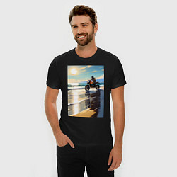 Футболка slim-fit On the beach, цвет: черный — фото 2