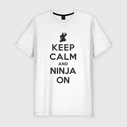 Мужская slim-футболка Keep calm and ninja on