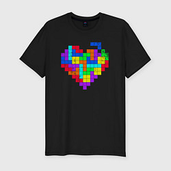 Футболка slim-fit Color tetris, цвет: черный