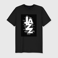 Футболка slim-fit Джазовые стили, цвет: черный