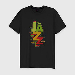 Футболка slim-fit Джазовые стили в цвете, цвет: черный
