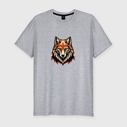 Футболка slim-fit Логотип благородного лиса, цвет: меланж