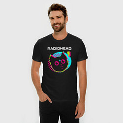 Футболка slim-fit Radiohead rock star cat, цвет: черный — фото 2
