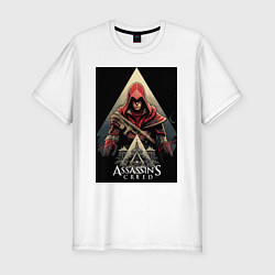 Футболка slim-fit Assassins creed красный костюм, цвет: белый