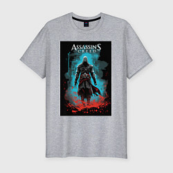 Футболка slim-fit Assassins creed тайное проклятье, цвет: меланж