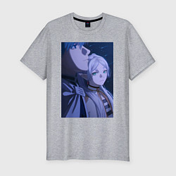 Футболка slim-fit Провожающая в последний путь Фрирен, цвет: меланж