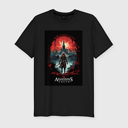 Футболка slim-fit Assassins creed загадочный город, цвет: черный