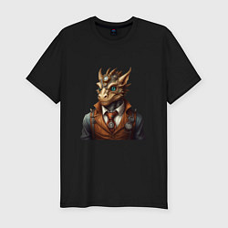 Футболка slim-fit Дракон симпатик, цвет: черный