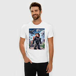 Футболка slim-fit Mass effect and Minecraft - collaboration, цвет: белый — фото 2