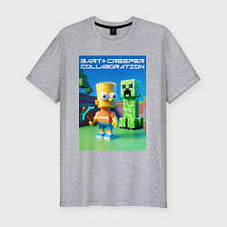 Футболка slim-fit Bart and Creeper - collaboration ai art, цвет: меланж