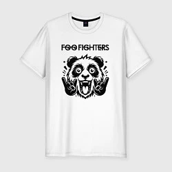 Футболка slim-fit Foo Fighters - rock panda, цвет: белый