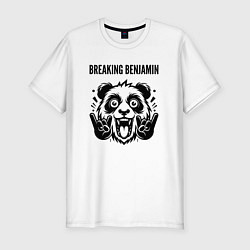 Мужская slim-футболка Breaking Benjamin - rock panda