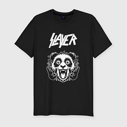 Мужская slim-футболка Slayer rock panda