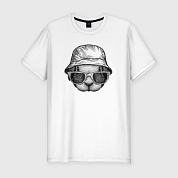 Футболка slim-fit Зайка в панаме и очках, цвет: белый