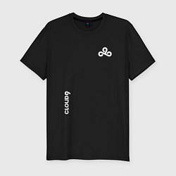 Футболка slim-fit Cloud9 - white logo, цвет: черный